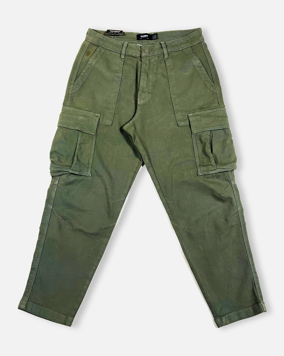 PullNBear Branded Men's Cargo Fit Pant Olive Green Color CFP-07