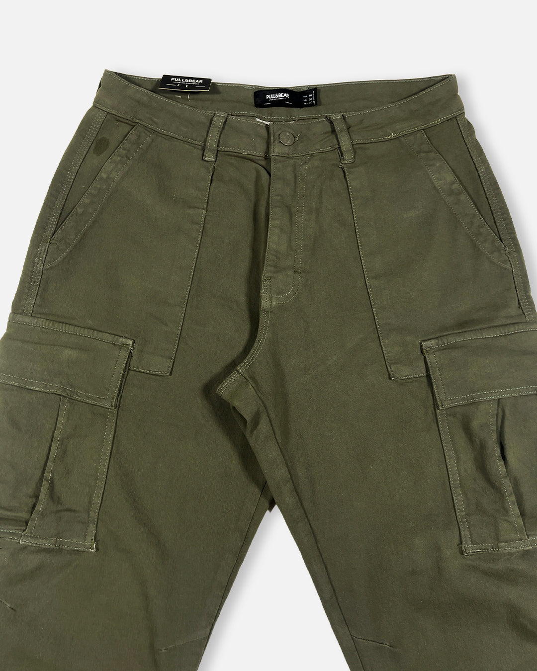 PullNBear Branded Men's Cargo Fit Pant Olive Green Color CFP-07