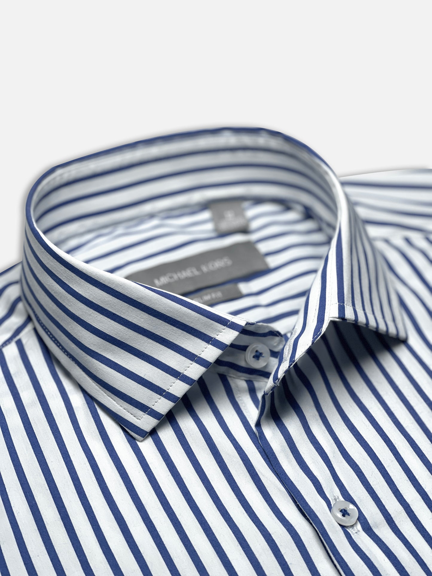 Michael Krs Branded Men's Slim Fit Striped Shirt White & Blue Color MMS-08
