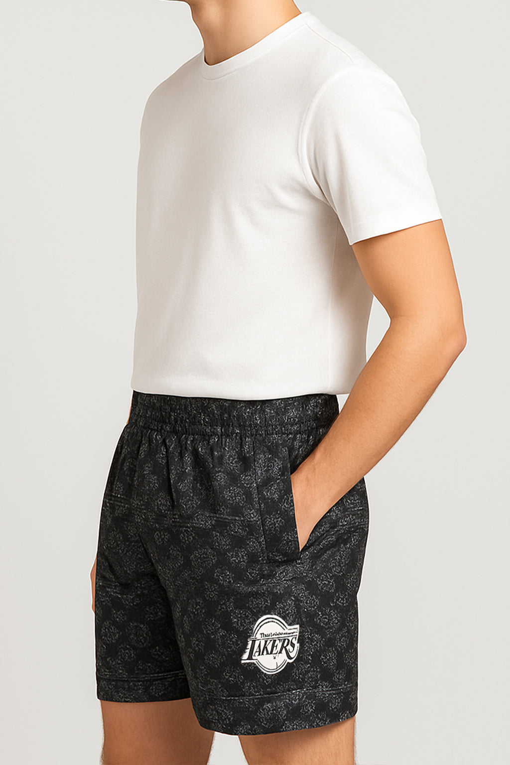 NBBA Branded Boy's Polyester Shorts Black Color BST-07