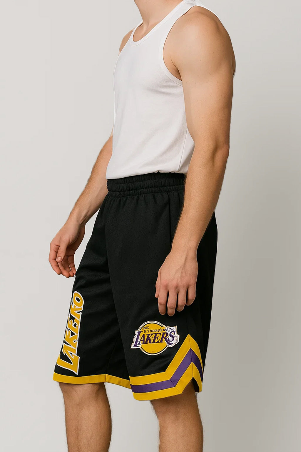 NBBA Boy's & Men's Polyester Shorts Black & Yellow Color BST-05