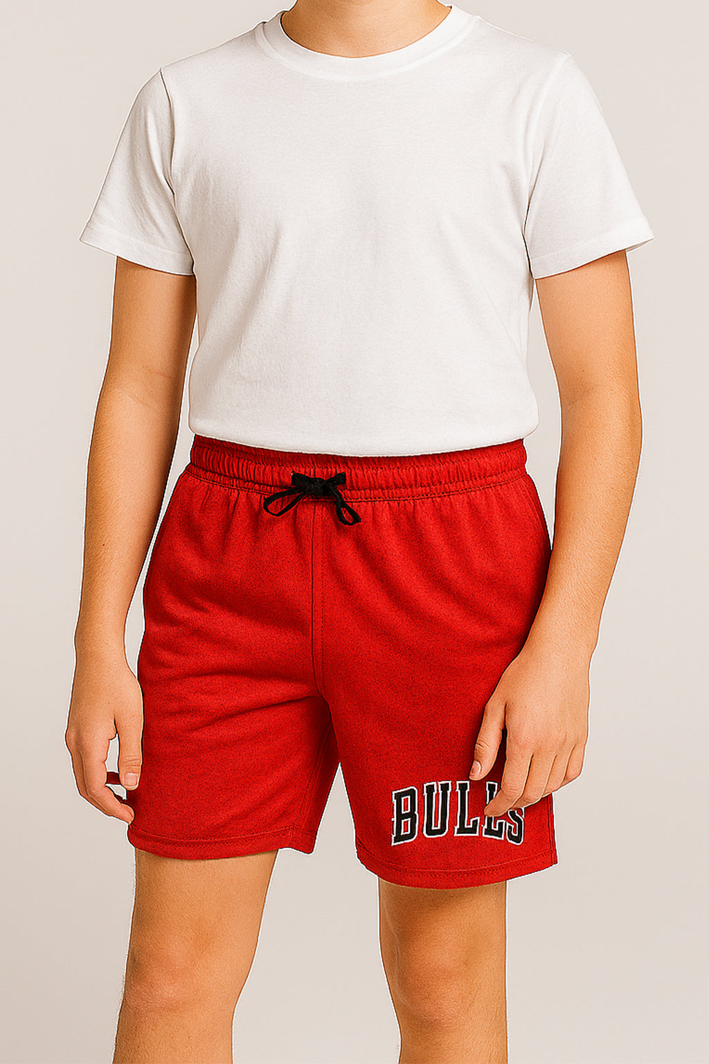 NBBA Branded Boy's Polyester Shorts Red Color BST-01