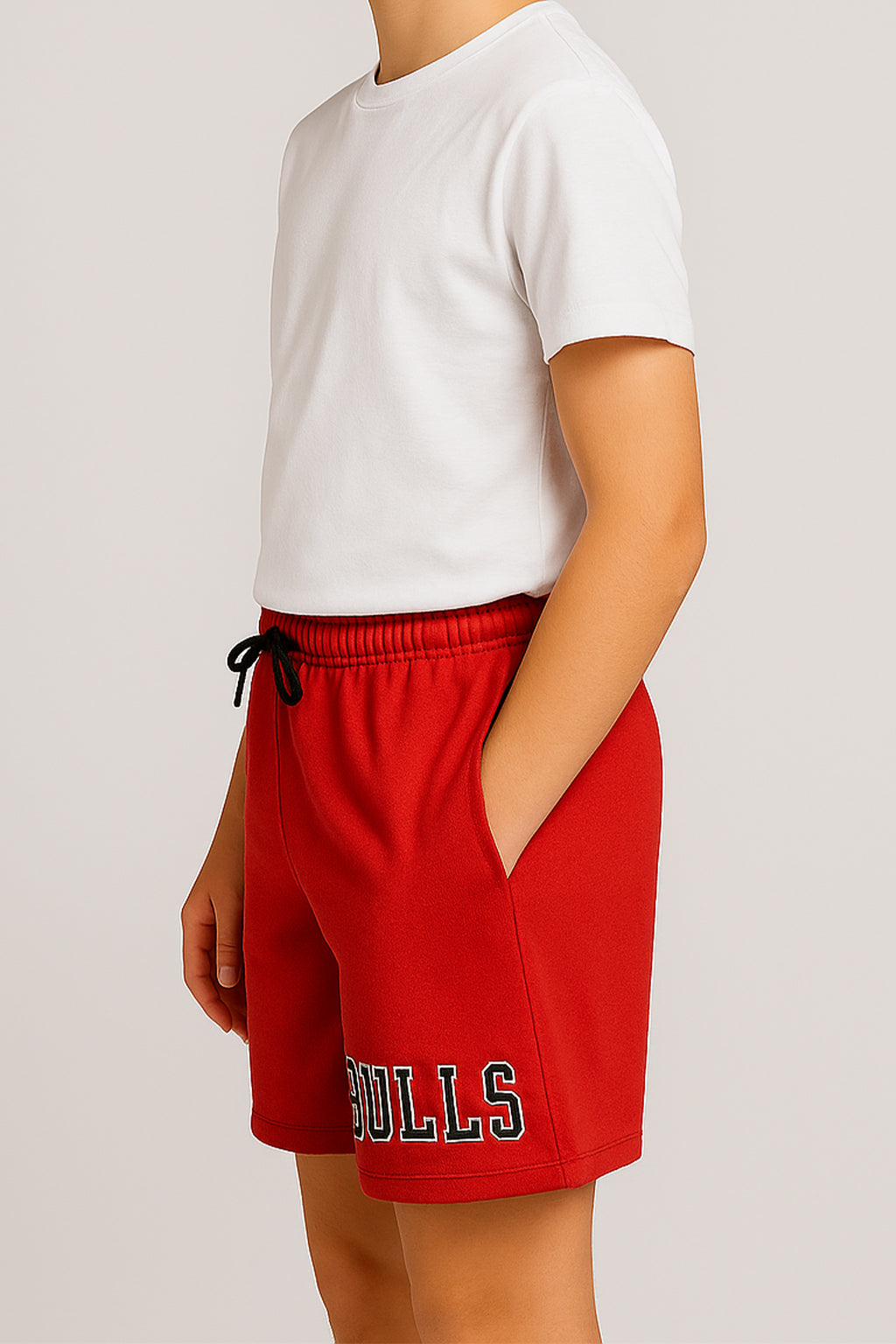 NBBA Branded Boy's Polyester Shorts Red Color BST-01