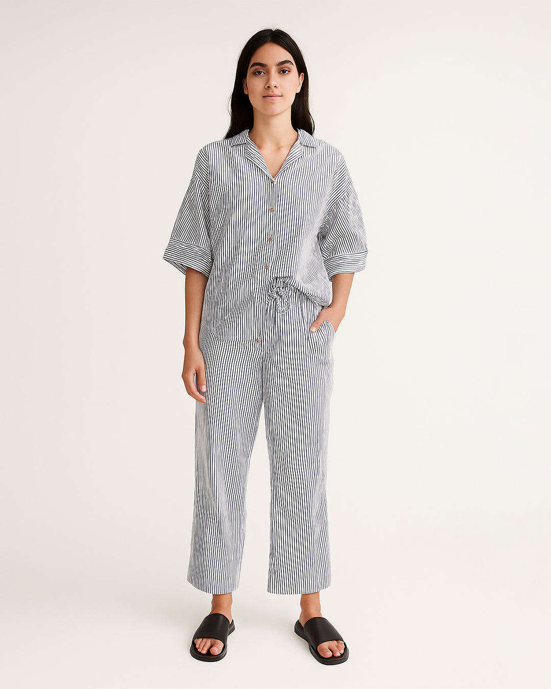 Zelig Branded Blue & White Striped Co-Ord Set WCS-08