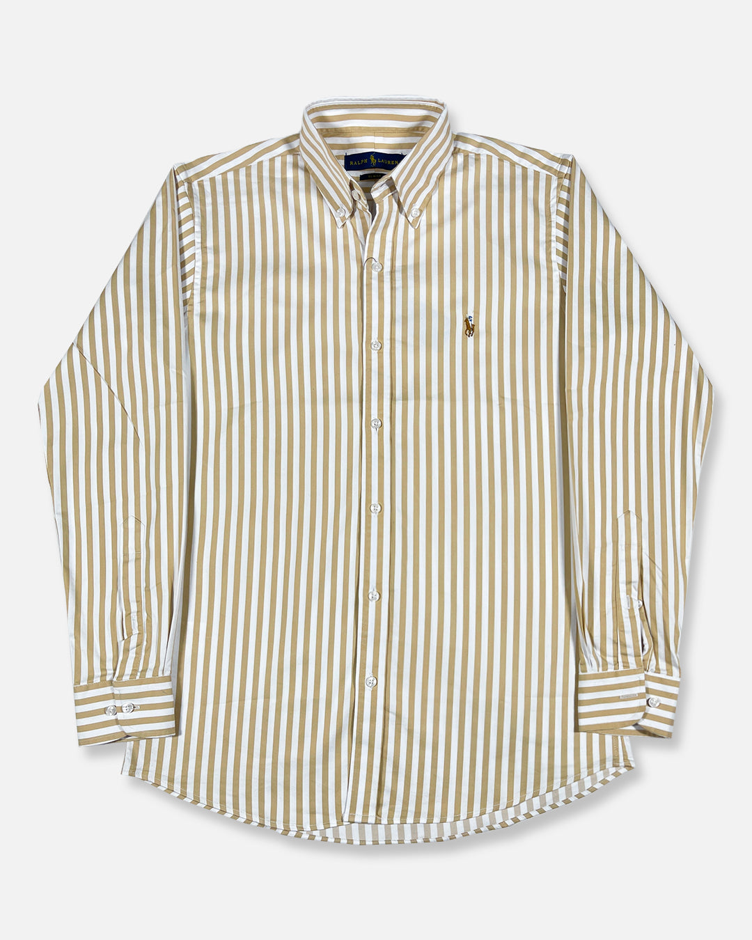 Pollo Branded Men's Slim Fit Yellow Striped Shirt MFS-10