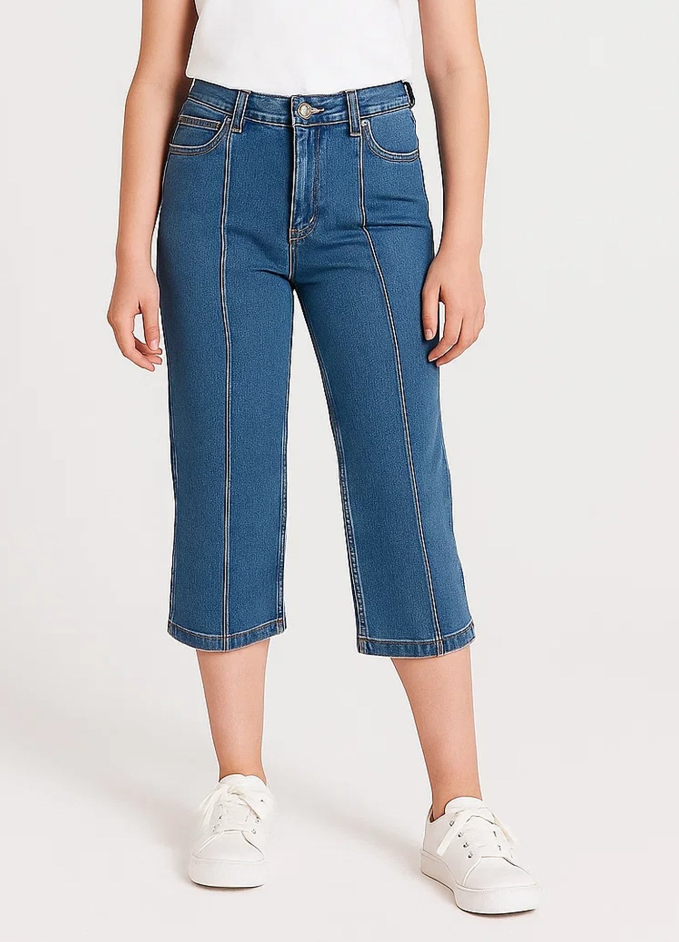 Branded Girl's Capri Jeans Denim Blue Color GJ-02