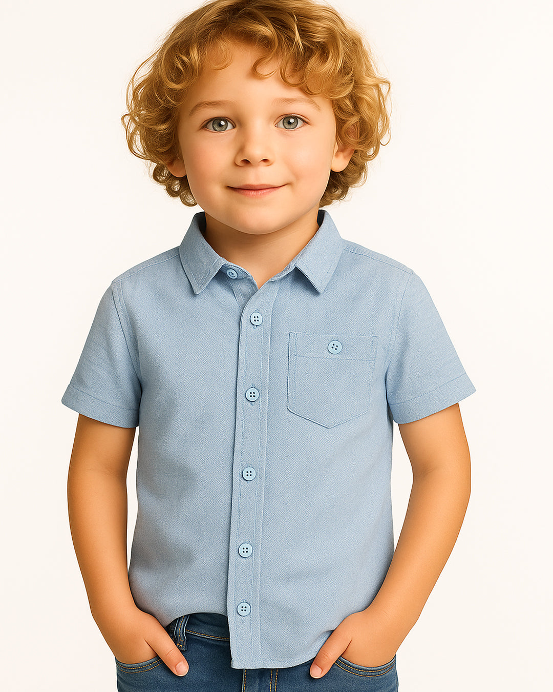 TILTY Branded Boy's Sky Blue Color Shirt Half Sleeves BS-13
