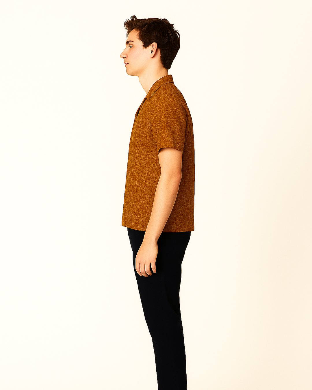 Zelig Branded Casual Textured Shirt Brown Color MCS-11