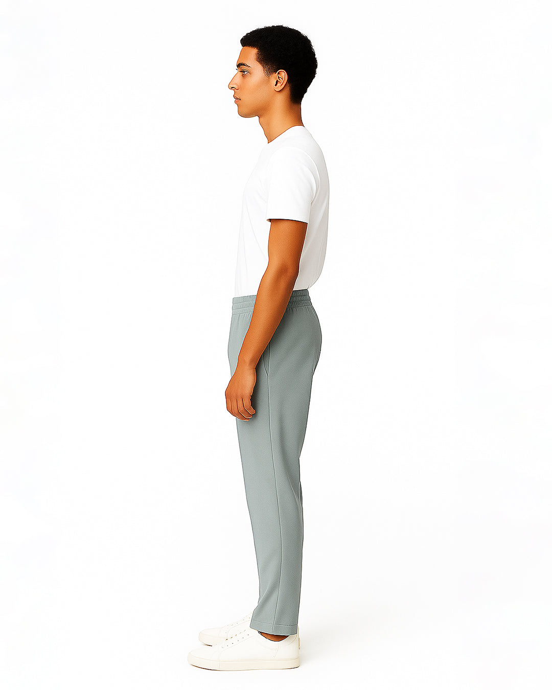 Zelig Branded Men's Ice Grey Color Textured Trouser MTR-02