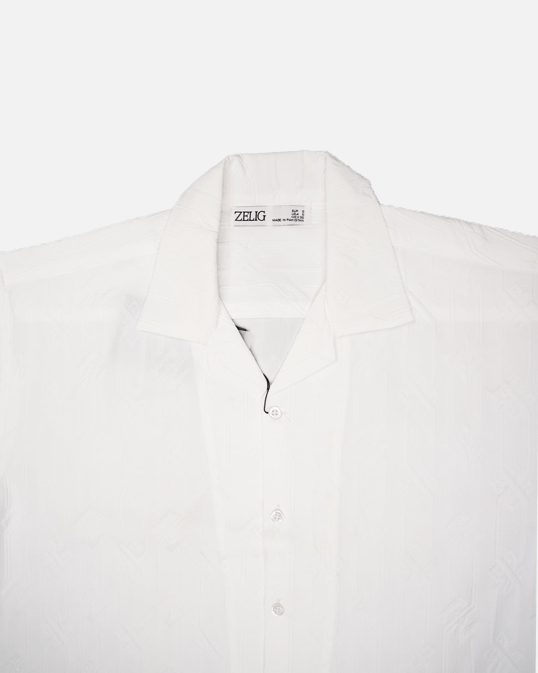 Zelig Branded Casual Textured Shirt White Color MCS-14