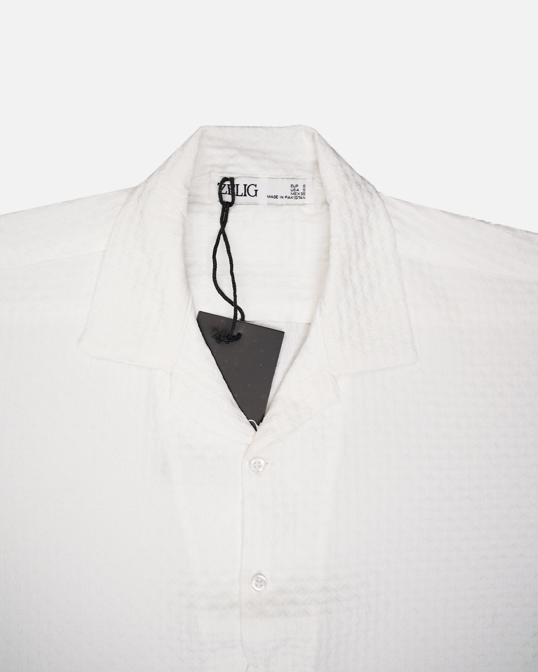 Zelig Branded Casual Textured Shirt White Color MCS-15