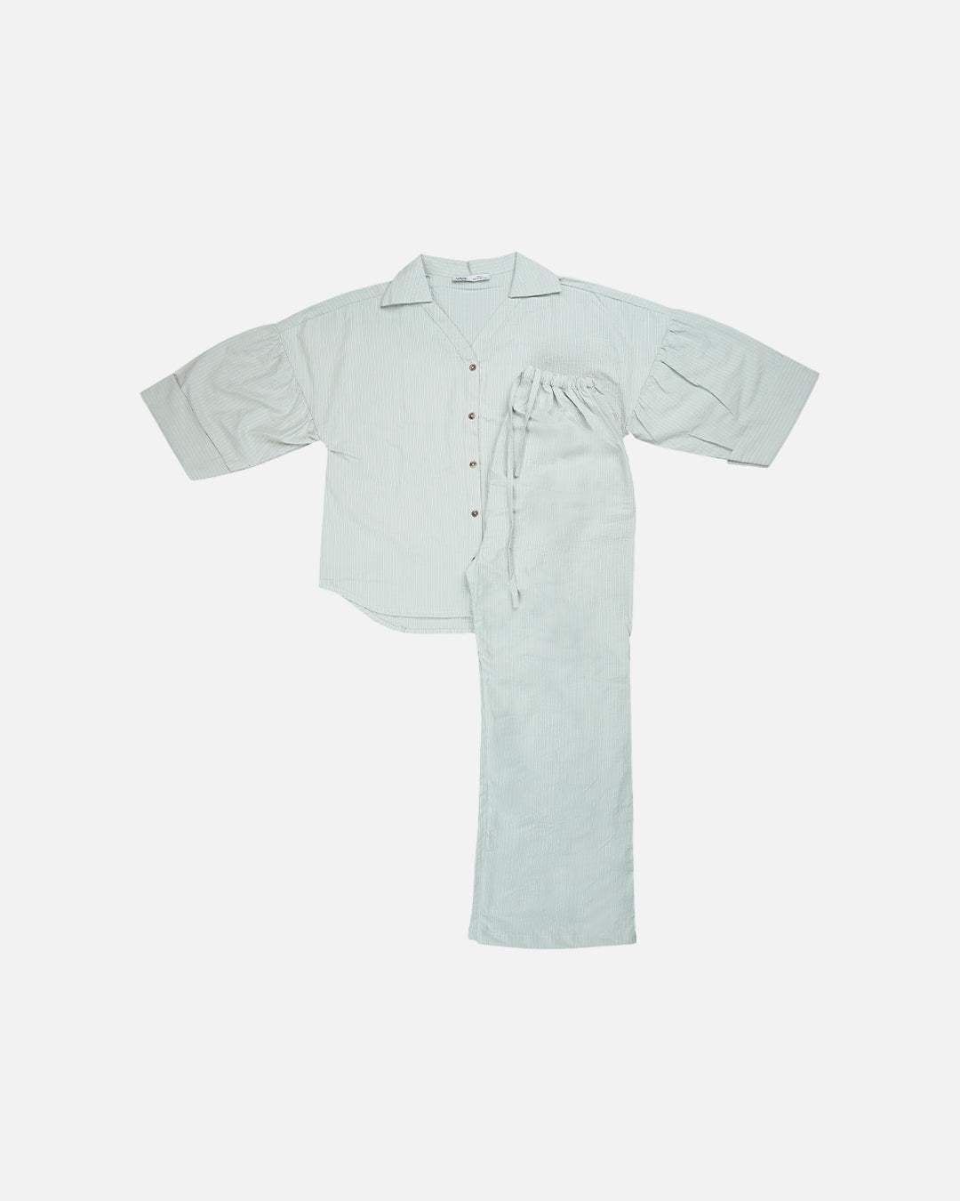 Zelig Branded Mint Green Striped Lounge Co-Ord Set WCS-05