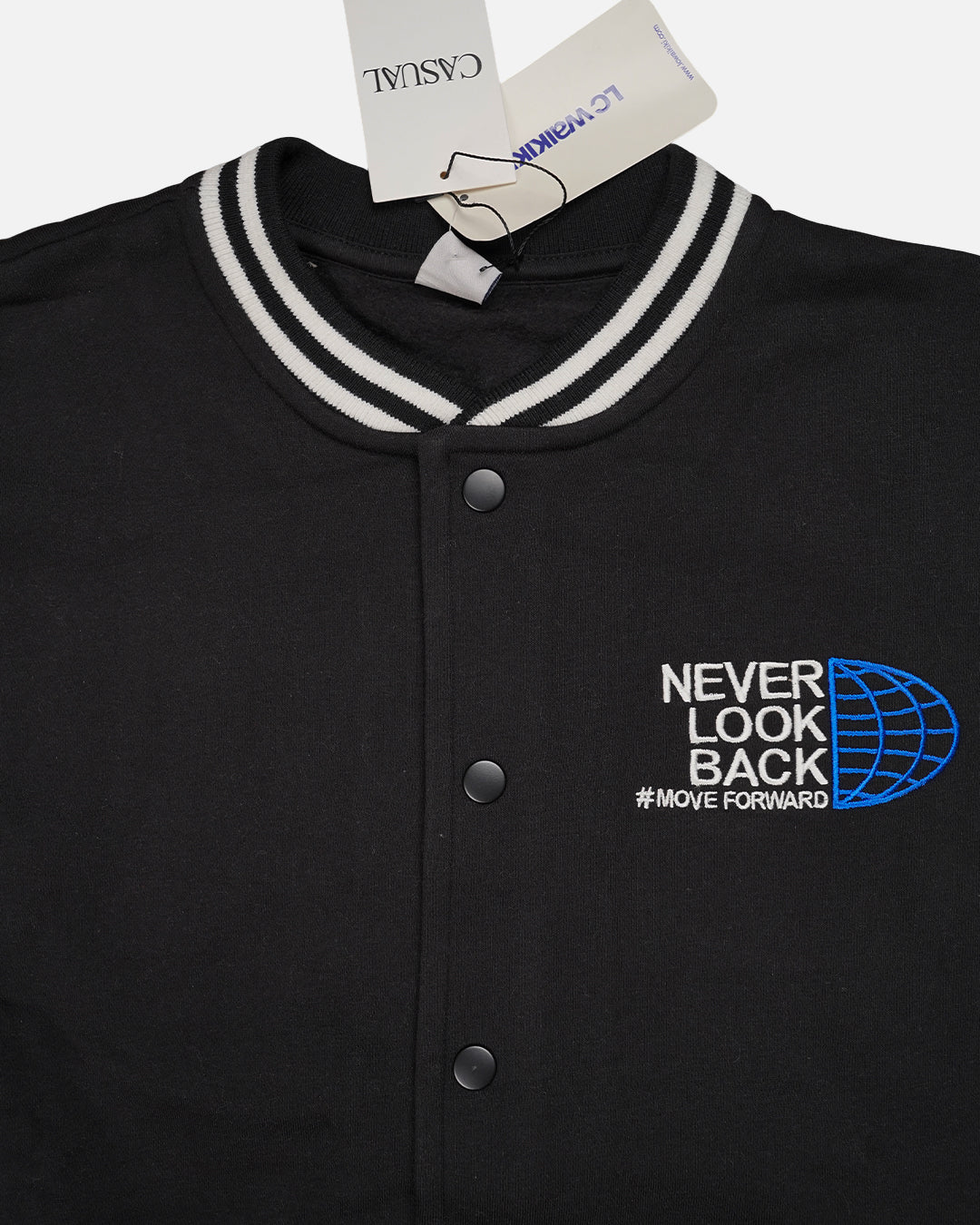 Men’s Black & White Baseball Jacket MWJ-01
