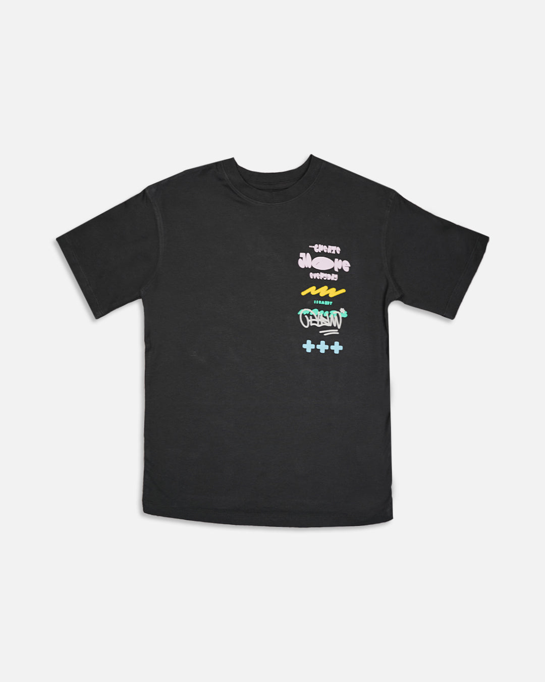 Zarraa Boy's Black “Chase More Dreams” Graphic T-Shirt BTS-19