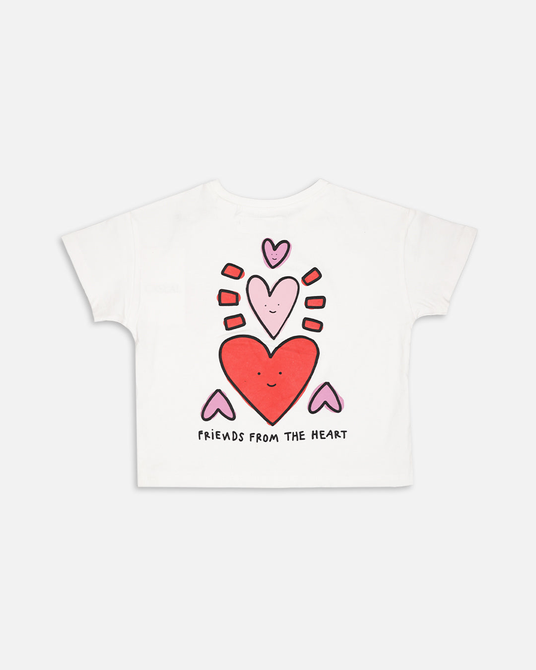 ZARRAA Branded Girl's T-shirt White Color with Red Heart GTS-02