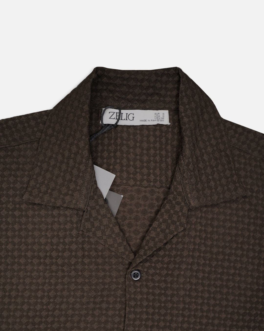 Zelig Branded Casual Textured Shirt Dull Black Color MCS-13
