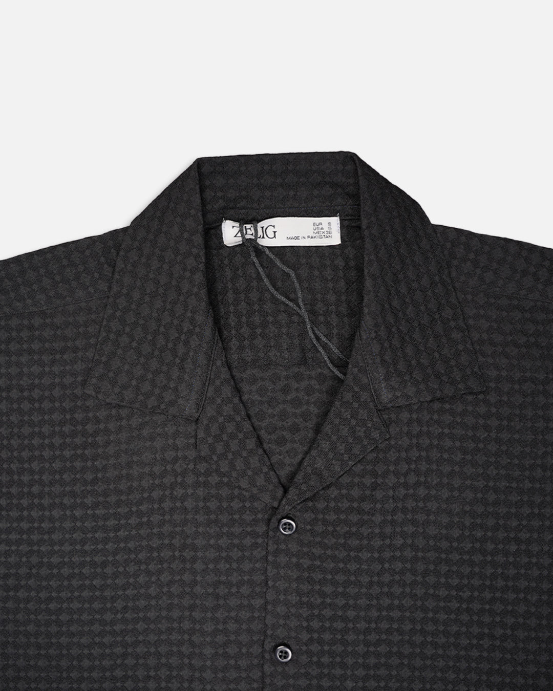 Zelig Branded Casual Textured Shirt Black Color MCS-16