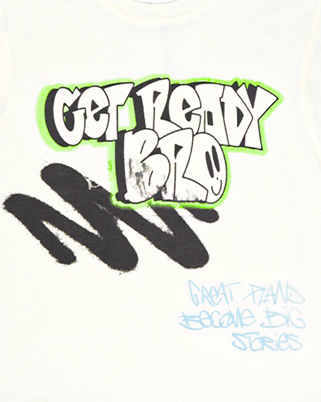 Zarra Branded Boy's Off-White “Get Ready Bro” Graphic T-Shirt BTS-20