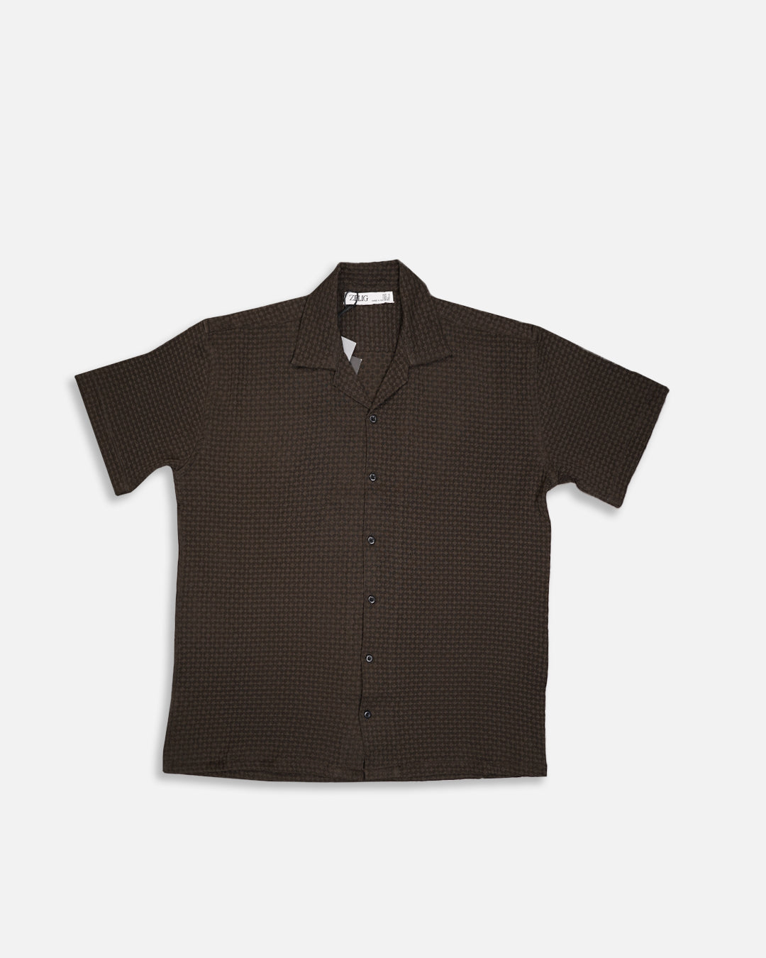 Zelig Branded Casual Textured Shirt Dull Black Color MCS-13