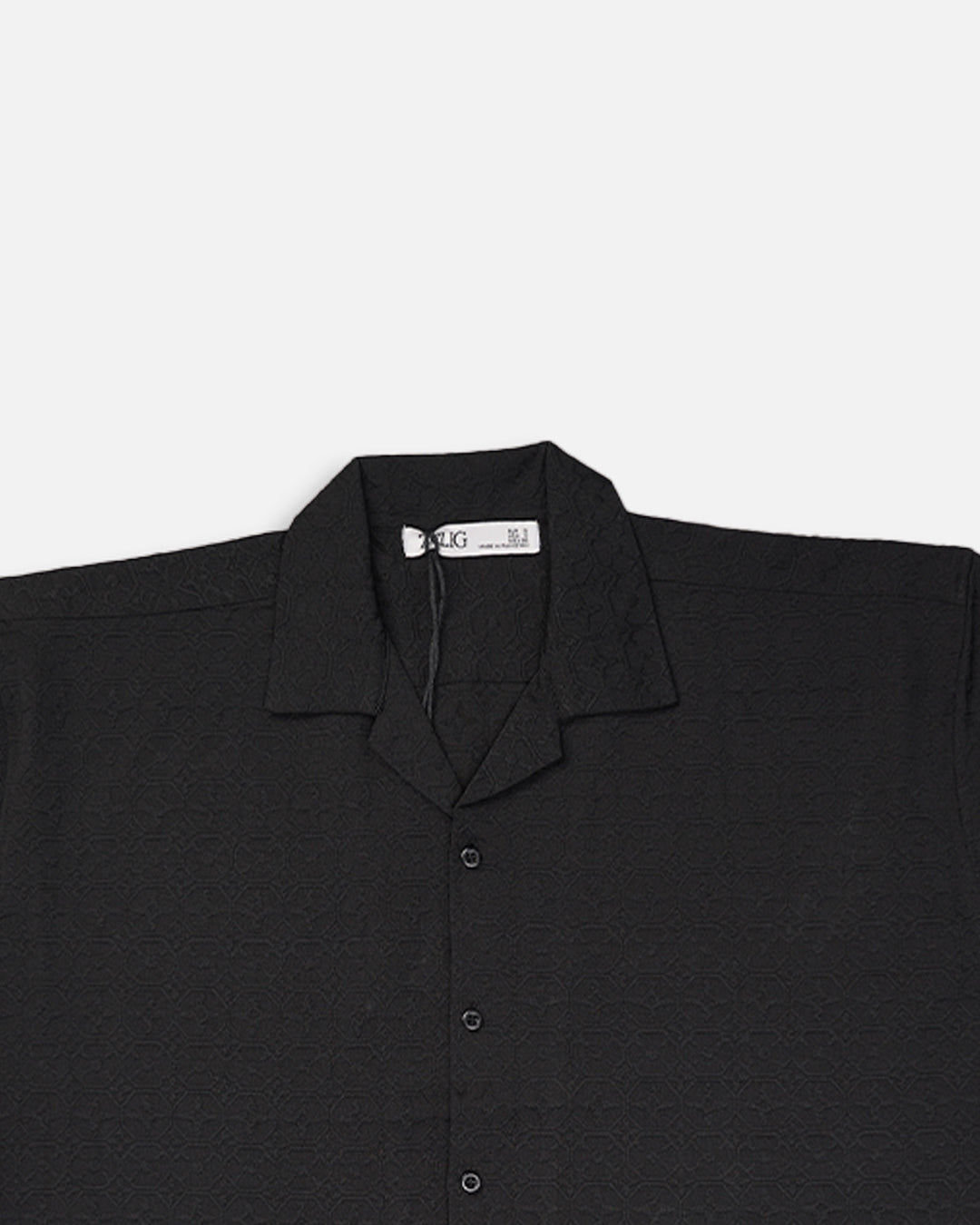 Zelig Branded Casual Textured Shirt Black Color MCS-17