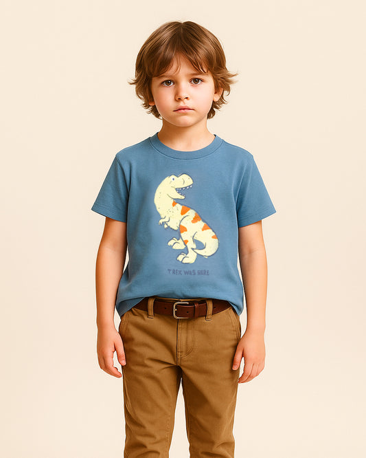 Zarra Branded Boy"s Blue Dinosaur Printed T-Shirt BTS-17