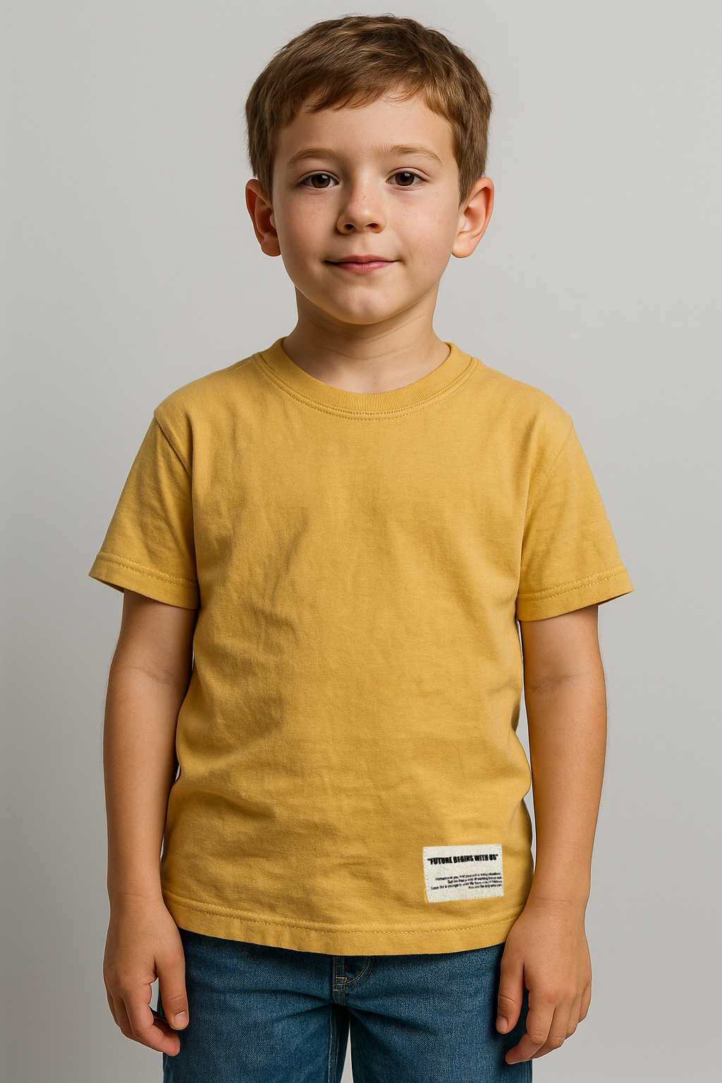 ZARRAA Branded Boy's Yellow Color T-shirt BTS-12