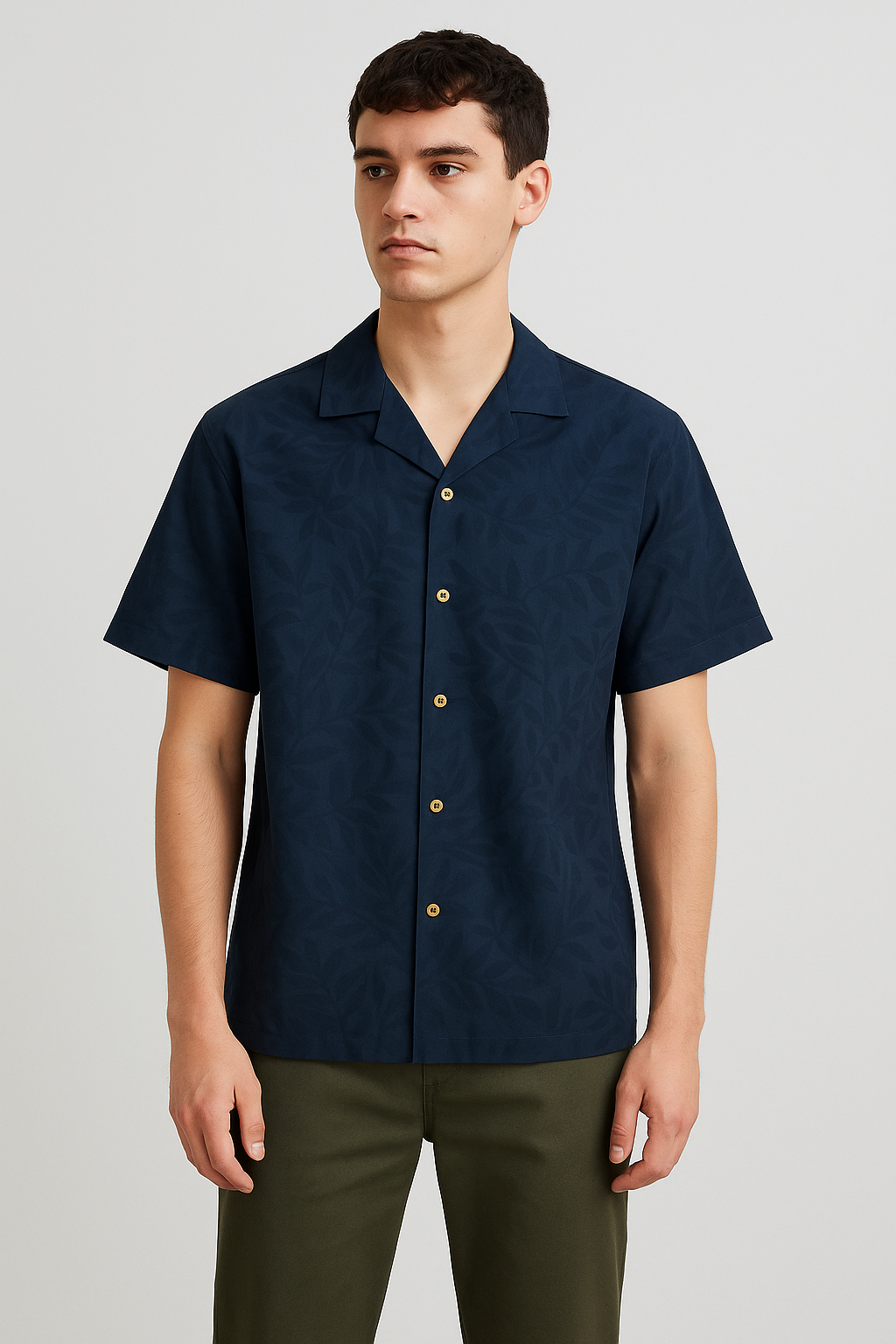 Pegadoor Branded Casual Half Sleeves Shirt Navy Blue Color MCS-02