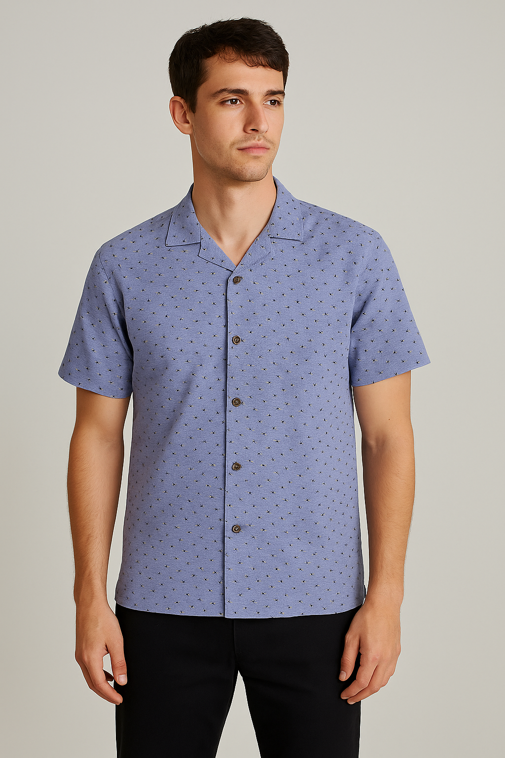Pegadoor Branded Casual Half Sleeves Shirt Blue Color MCS-03