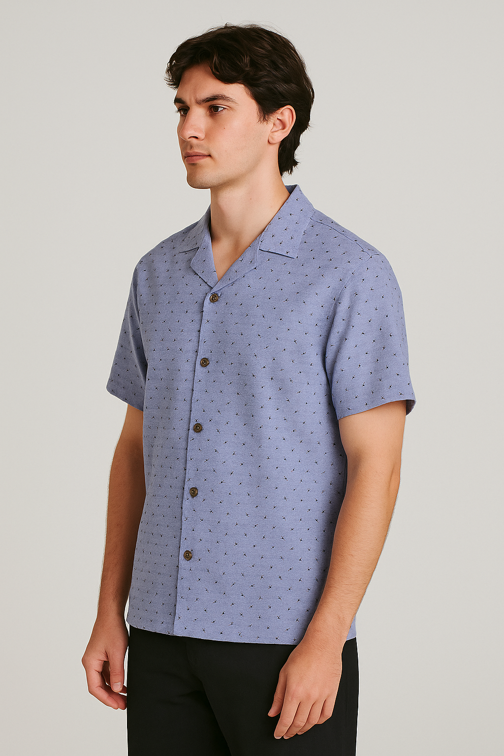 Pegadoor Branded Casual Half Sleeves Shirt Blue Color MCS-03