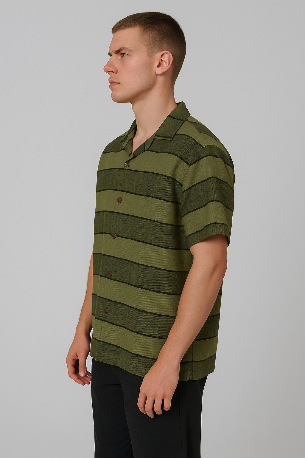 Pegadoor Branded Casual Half Sleeves Shirt Green Color MCS-07