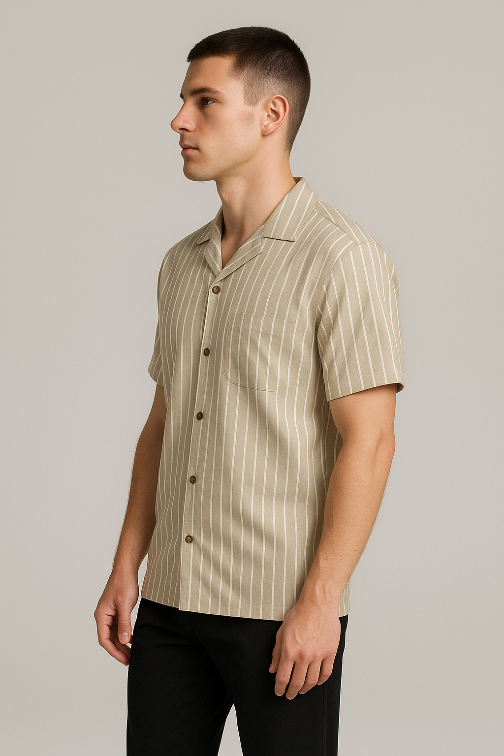 Pegadoor Branded Casual Half Sleeves Shirt Light Brown Color MCS-08
