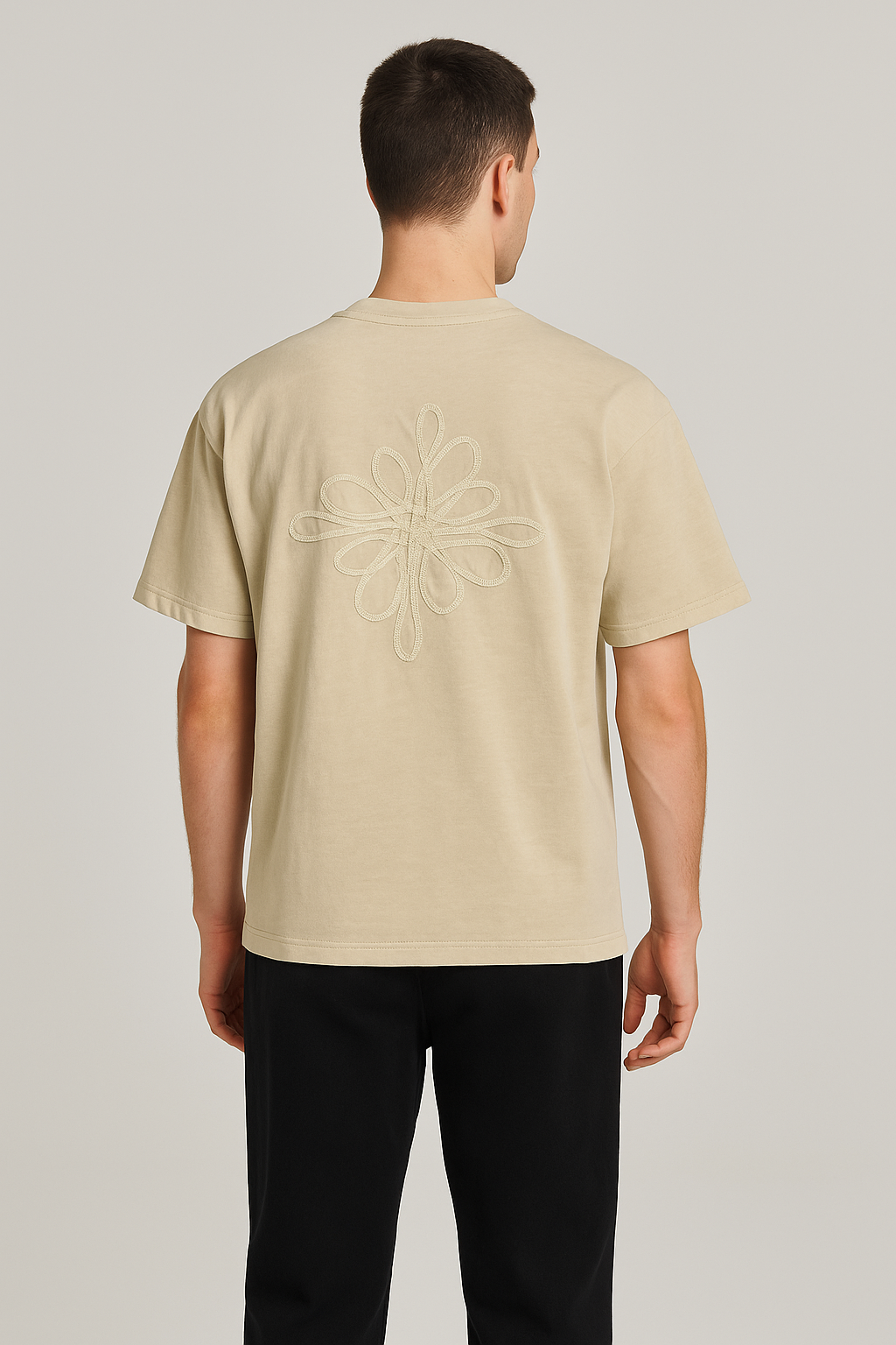 Host Lamson Branded Drop Soluder T-shirt Off White Color Mt-05