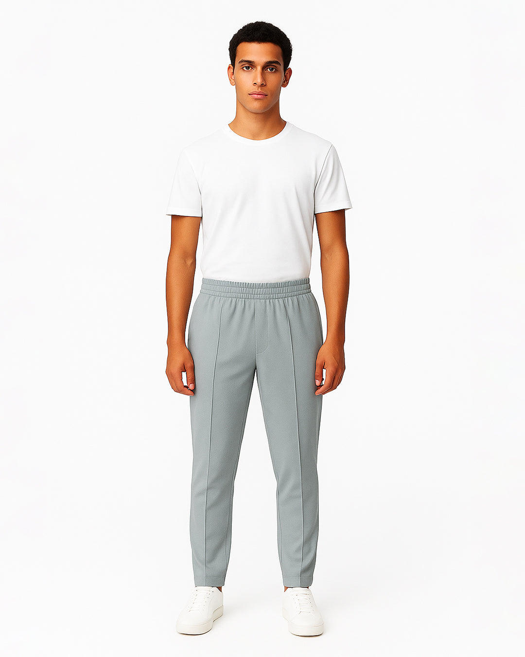 Zelig Branded Men's Ice Grey Color Textured Trouser MTR-02