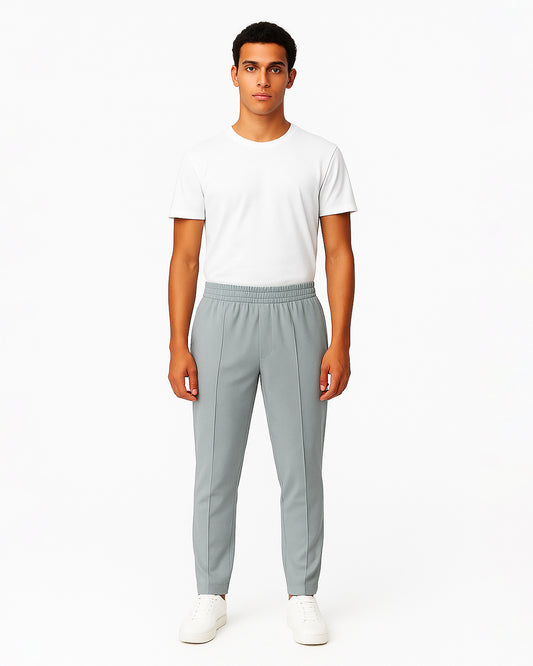 Zelig Branded Men's Ice Grey Color Textured Trouser MTR-02