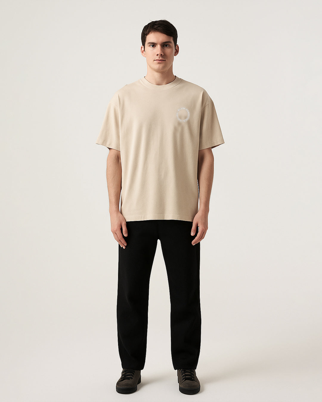 Blanky Branded Men's Beige Drop Shoulder Tee MT-20