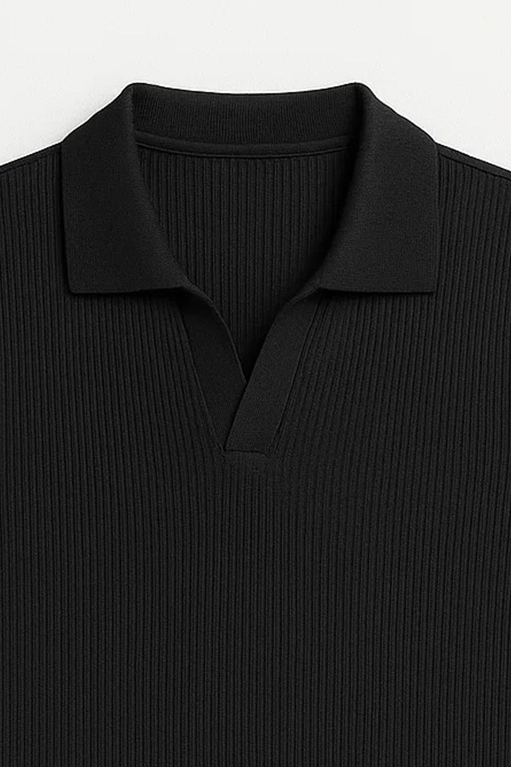 Spark Men's Black Color Rib Polo T-shirt MPT-11