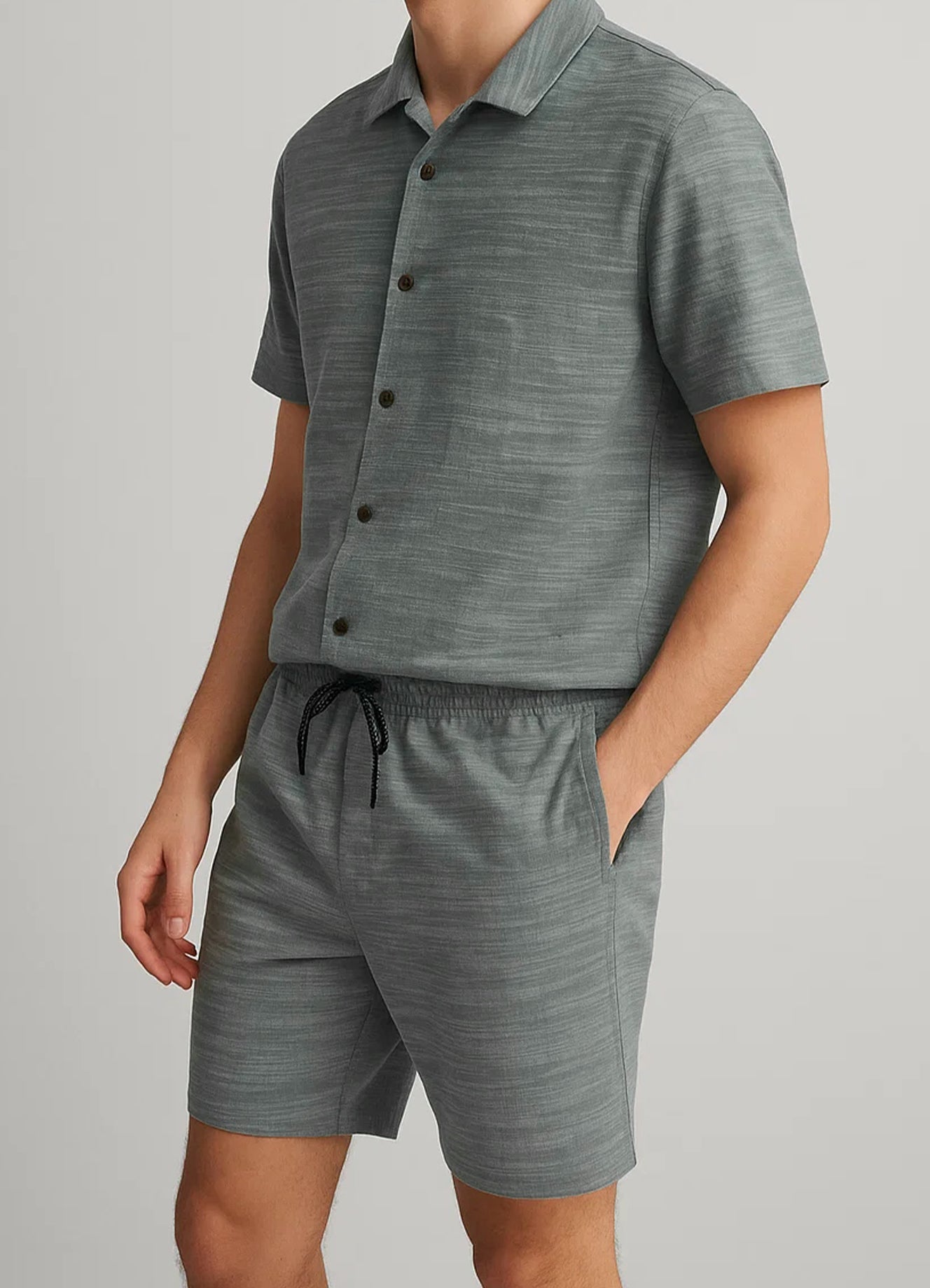 ZARRAA Branded Men's Textured Co-ord Set Green Color MCS-05