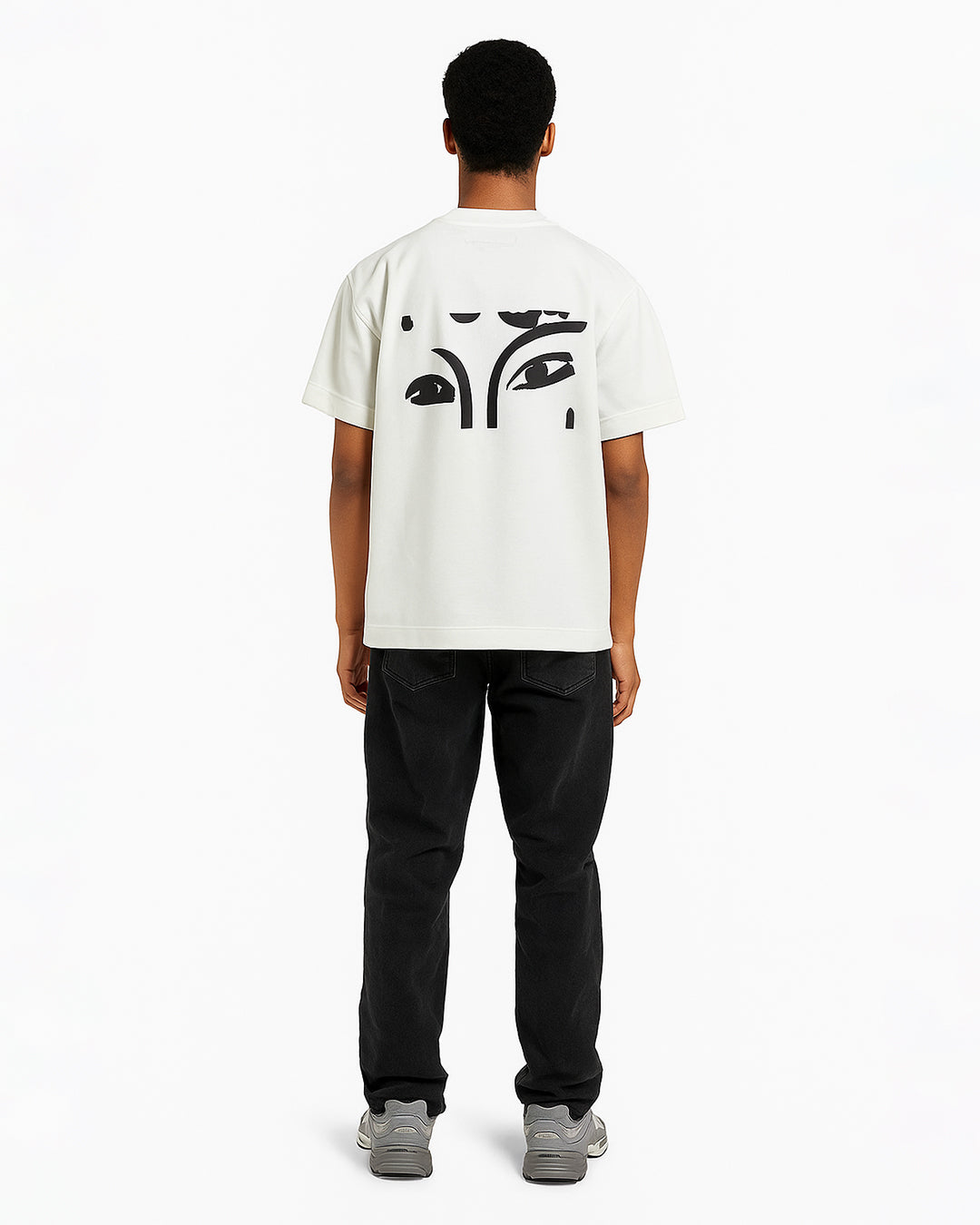 Branded Men's White Eyes Graphic Tee MT-24