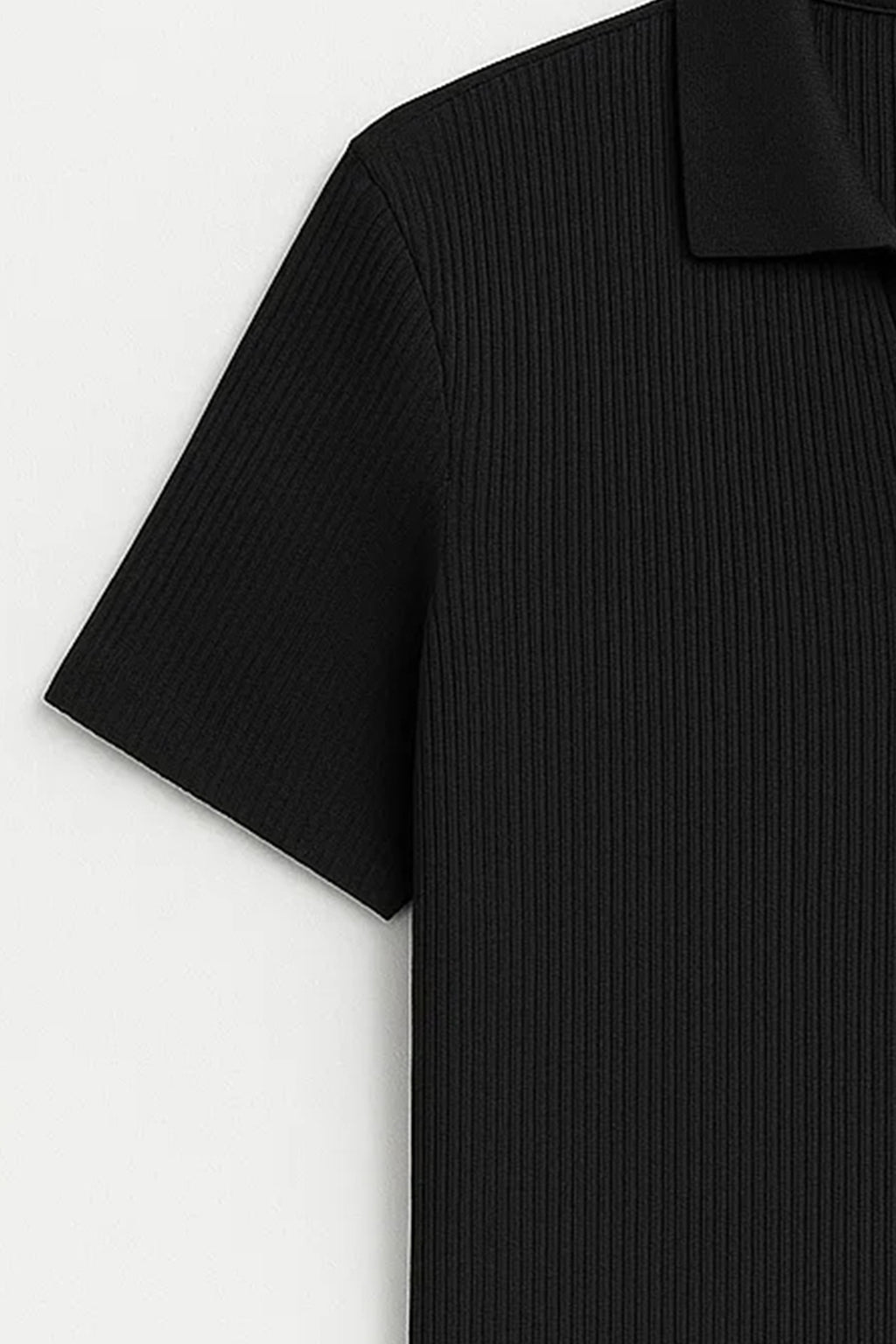 Spark Men's Black Color Rib Polo T-shirt MPT-11