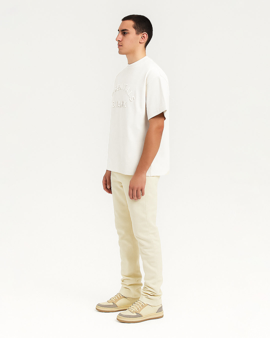 Blanky Branded Men's White Drop Shoulder Tee MT-16
