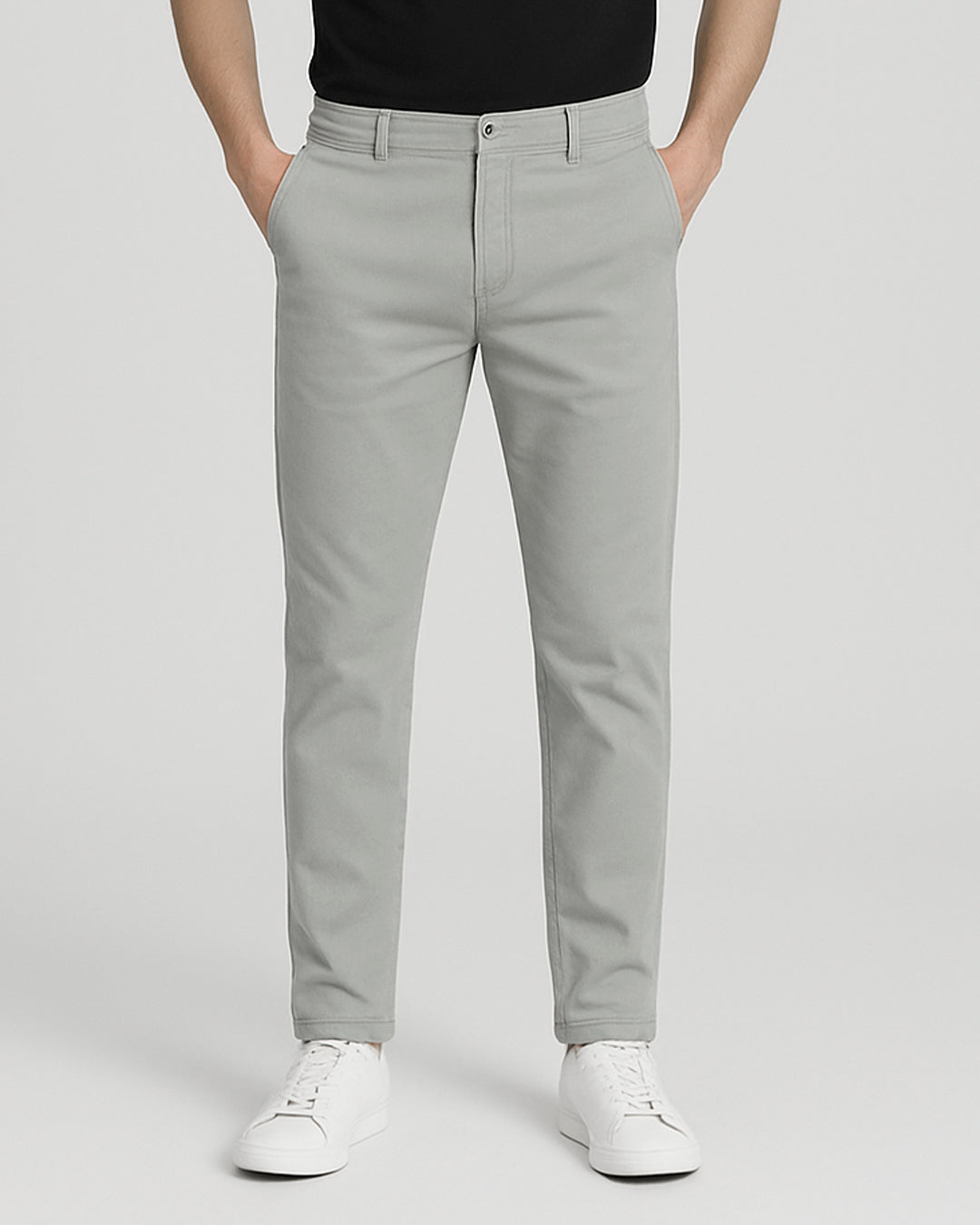 Leftees Branded Men's Slim Fit Chino Pant Grey Color MCP-05