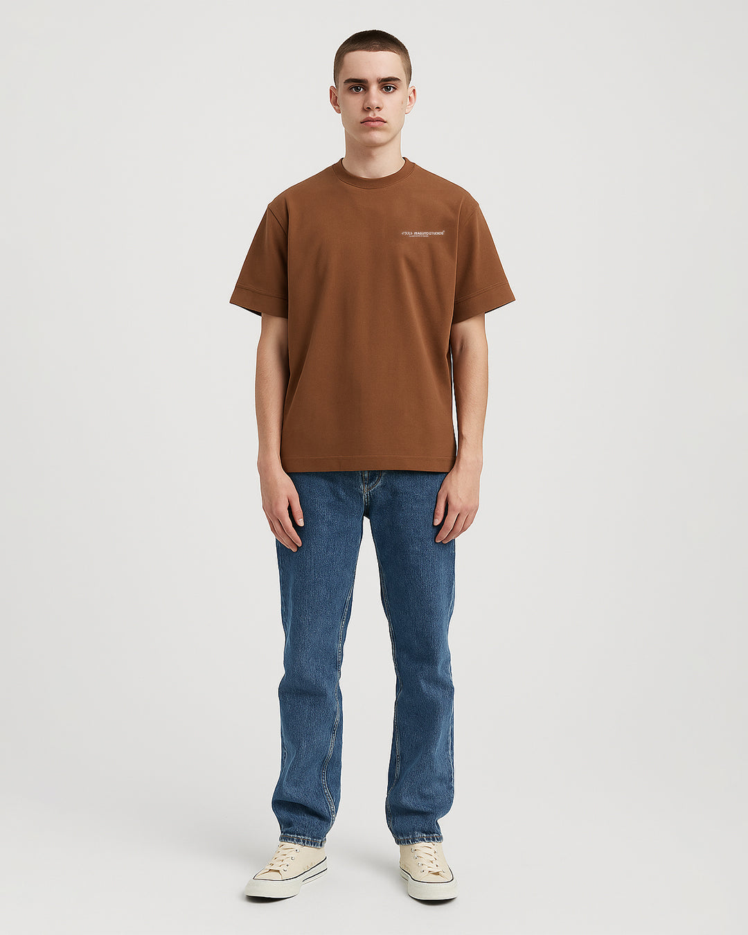 Branded Men's Brown Drop Shoulder Tee Mt-09