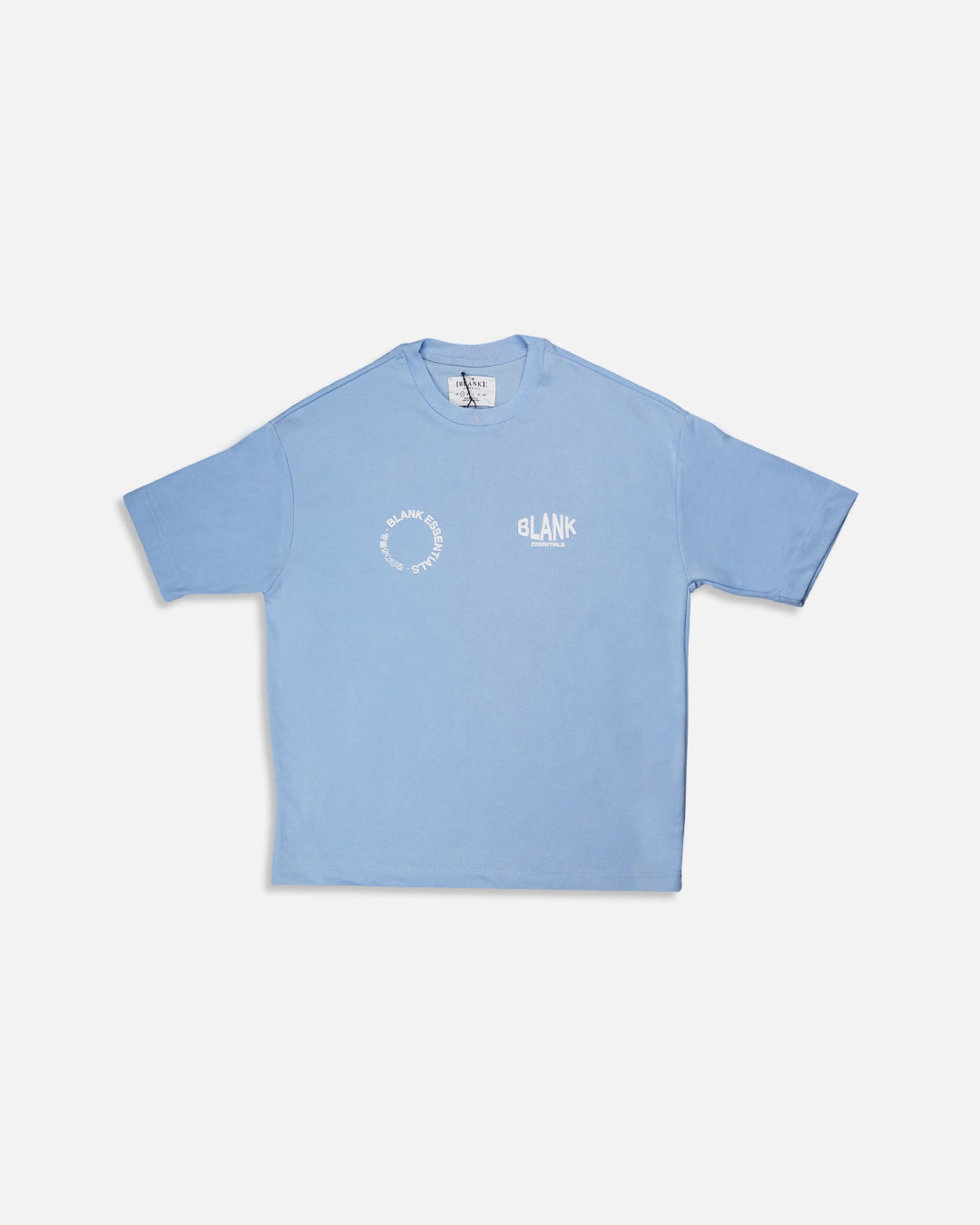 Blanky Branded Men's Sky Blue Drop Shoulder Circular Logo Tee MT-15