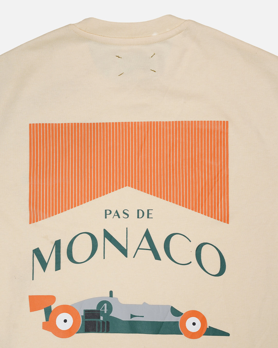 Pas Monaco Branded Men's Beige Drop Shoulder Tee MT-18
