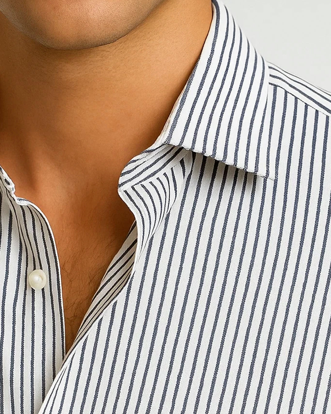 Michael Krs Branded Men's Slim Fit Striped Shirt White & Grey Color MMS-07