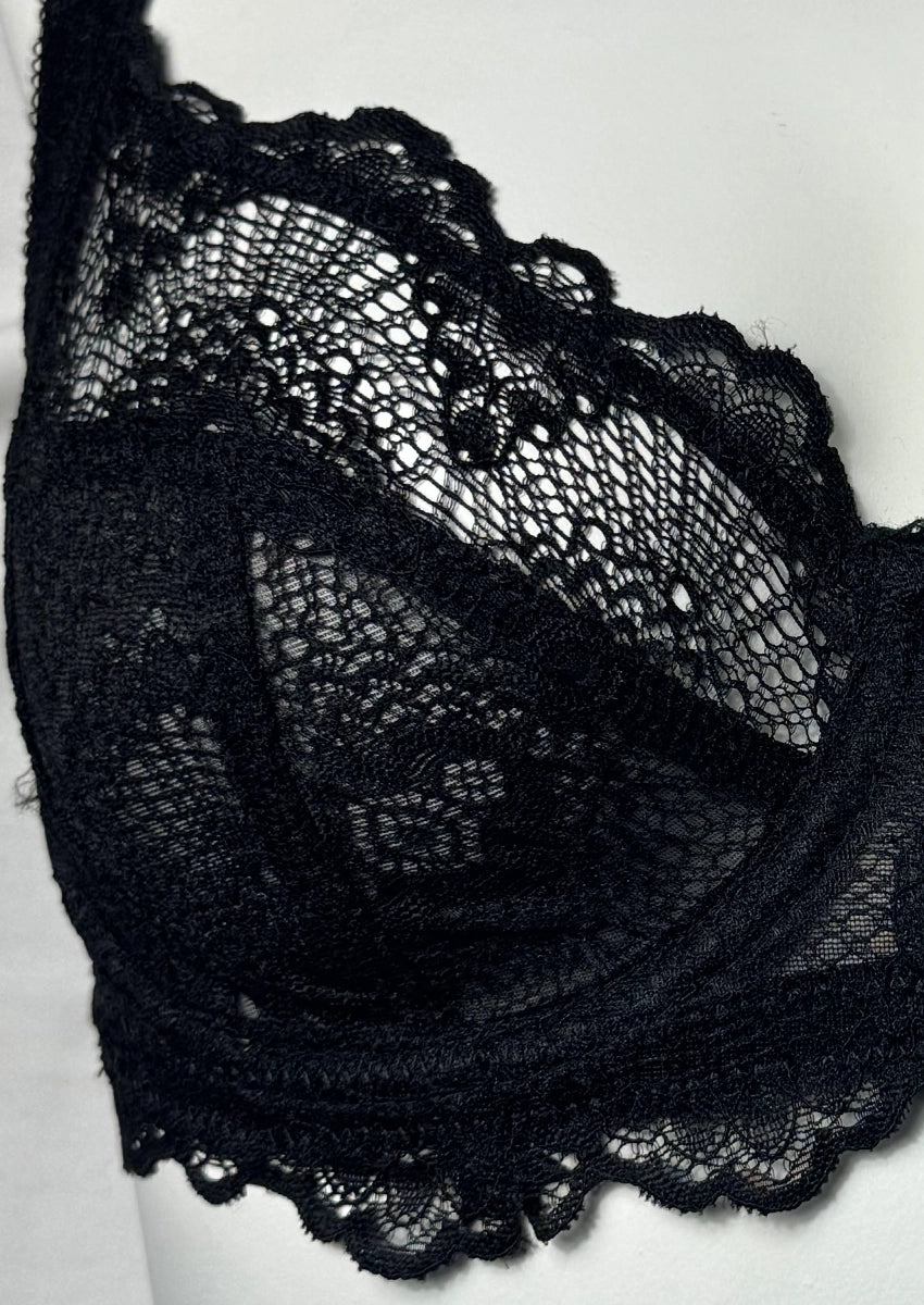 Primarky Premium Elegant Black Lace Full-Figure Bra WBS-06