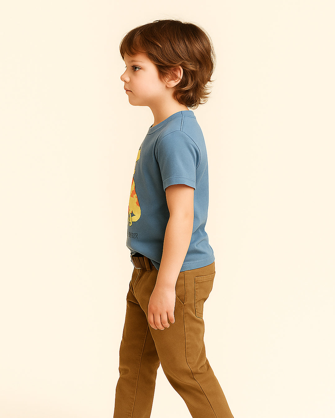 Zarra Branded Boy"s Blue Dinosaur Printed T-Shirt BTS-17