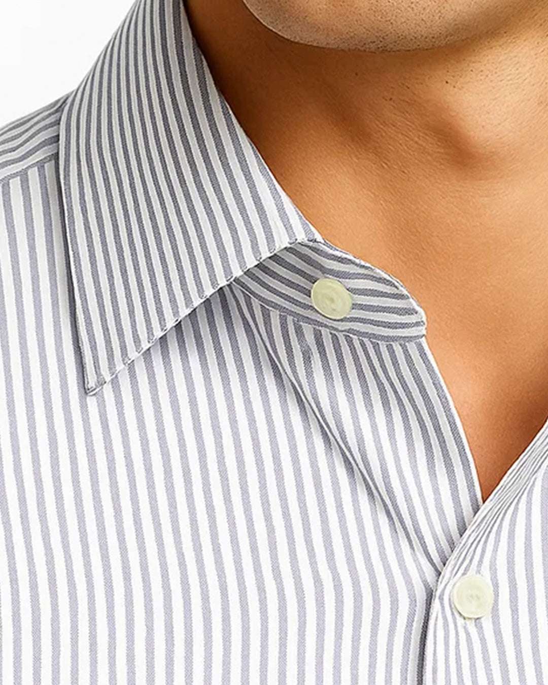 Michael Krs Branded Men's Slim Fit Striped Shirt White & Grey Color MMS-06