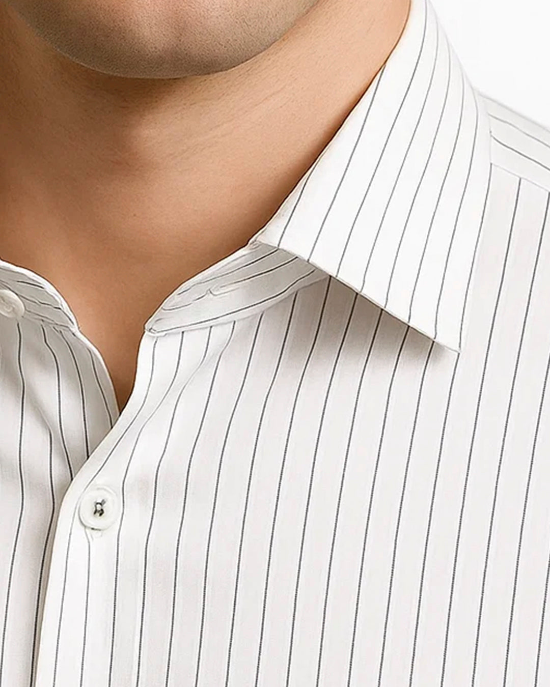 Michael Krs Branded Men's Slim Fit Striped Shirt White Color MMS-04