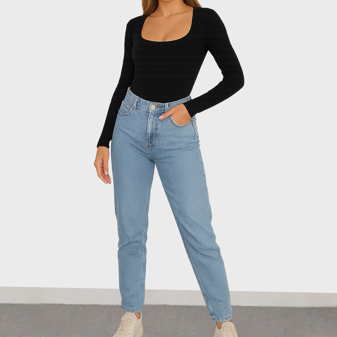 Misguidd Branded Women's Bodysuit Black Color Full Sleeves
